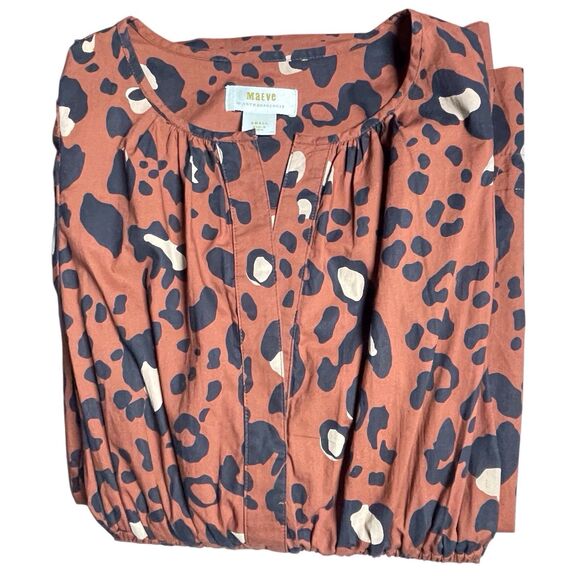 Anthropologie Maeve Somerset Maxi Dress Leopard Print Poplin Size Small Brown - Picture 16 of 16